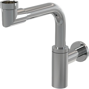 ALCA PLAST СИФОН ЗА УМИВАЛНИК design СПЕСТЯВАЩ МЯСТО БЕЗ ВИТЛО 11/4" ф32 МЕТАЛ ХРОМ alcaplast (a403)