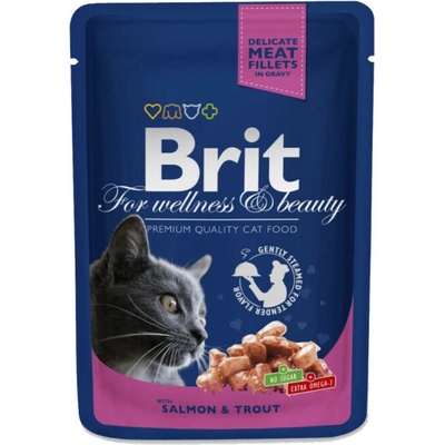 Brit Premium Cat Pouches with Salmon & Trout 4 x 100 g