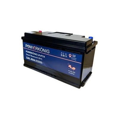 POWERKÖNIG LiFePO4 12,8V 150Ah DIN Smart BMS mit Bluetooth PK12150DIN