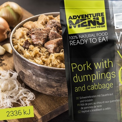 Adventure Menu Свинско месо с кнедли. и зеле 400 г