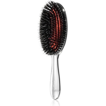 Janeke Chromium Line Air-Cushioned Brush with Bristles and Nylon Reinforcement oválna kefa na vlasy 22 x 7 cm 1 ks