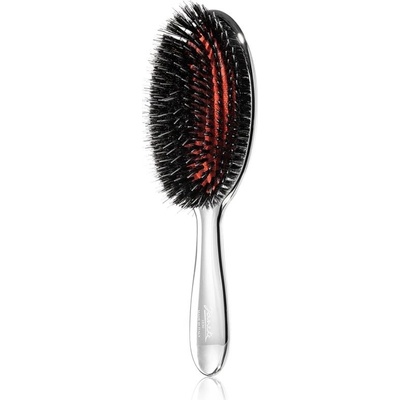 Janeke Chromium Line Air-Cushioned Brush with Bristles and Nylon Reinforcement oválna kefa na vlasy 22 x 7 cm 1 ks