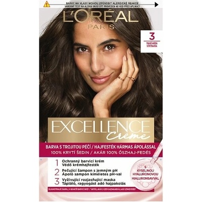 L'Oréal Paris Excellence Creme farba na vlasy 3 tmavá hnedá