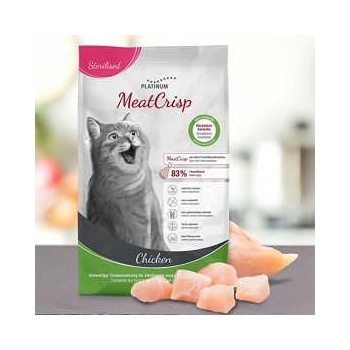 PLATINUM Пълноценна суха храна за кастрирани котки Platinum MeatCrisp Sterilised Chicken с 83% Прясно пилешко месо, БЕЗ зърнени култури