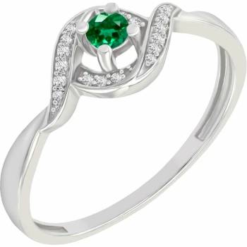 Eppi Prsteň so smaragdom a postrannými diamantmi Krell R41721