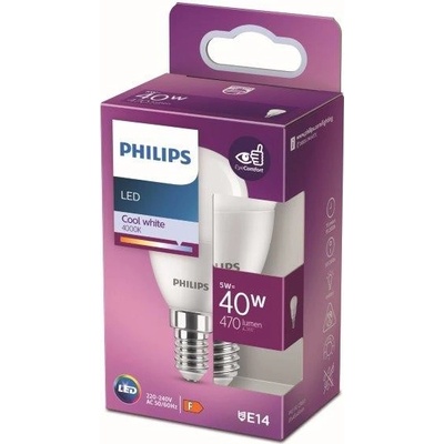 Philips 8719514309562 žiarovka Philips LED E14, 5W, 470lm, 4000K, biela
