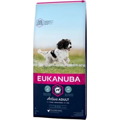 EUKANUBA Adult Medium Breed - храна за израснали кучета от средни породи 18kg
