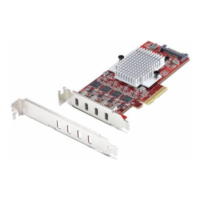 Startech 4-Port USB Type-C PCIe Card, USB-C 10Gb, 4x Controllers, TAA - USB adaptér - PCIe 3.0 x4 nízký profil - USB-C 3.2 Gen 2 x 4 - kompatibilní s TAA