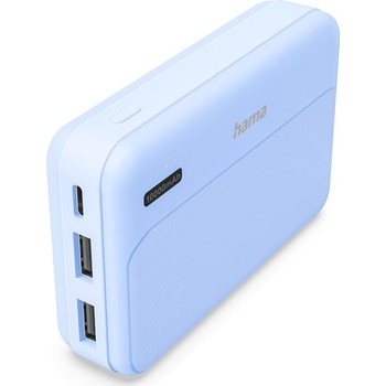 Hama Външна батерия "Pocket 10", 10000 mAh, Изходи: 2x USB-A, син (HAMA-201772)