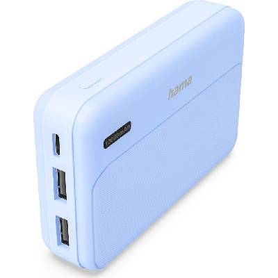 Hama Външна батерия "Pocket 10", 10000 mAh, Изходи: 2x USB-A, син (HAMA-201772)