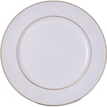 Qx impex kft Пластмасов поднос IRIS със златна украса, бял 33 cm 676569 (676569)