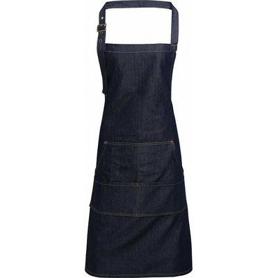 Premier Workwear Džínová zástěra s keprovou vazbou se čtyřmi kapsami modrý denim Pantone 2767 72x86cm PW126