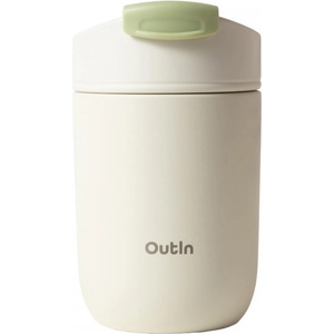 OutIn Термочаша Outin Travel Tumbler, 350 мл, Топло 6ч, Студено 12ч, Неръждаема стомана 316L, Двойни стени, Вакуумна изолация, Пясъчно бял (Travel Tumbler - white)