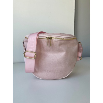 Laura Biaggi Športová crossbody kabelka ružová semišová
