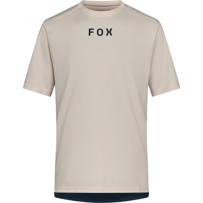 FOX Racing Мъжка фланелка с къс ръкав за колоездене FOX Racing Ranger S/S Jersey Wordmark Cycling jersey - Chalk - размер XL (056-3673-0714)