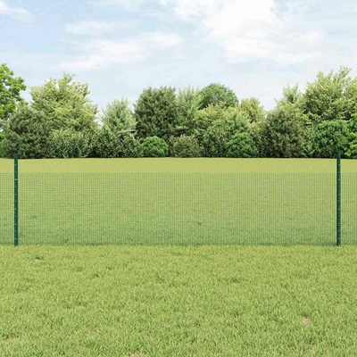 vidaXL Svařovaná drátěná plotovina s tyčkami 100 x 0,5 m Zelená