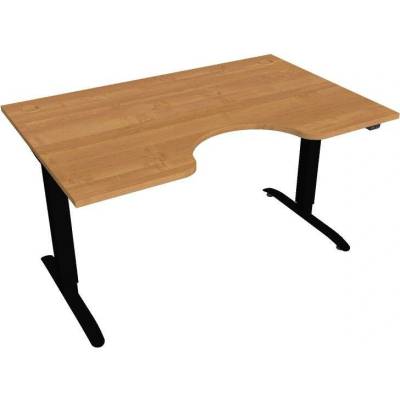 Hobis Office Pro psací stůl Motion MS ERGO 2 Šířka: 140 cm, Barva desky: olše, Barva kovu: černá RAL 9005 Šířka 120-180 cm / 27 barevných variant