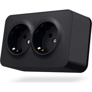 Videx ДВОЕН КОНТАКТ ШУКО ЗА ОТКРИТ МОНТАЖ vf-bns22g-bg 16А videx - ГРАФИТ (4820246482547)