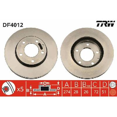 TRW Brzdový kotúč DF4012 sada 2 ks