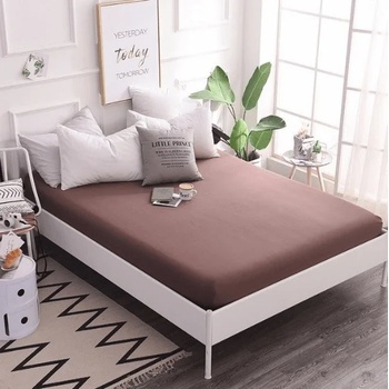 Image 1 of GoHome Долен чаршаф с ластик РАНФОРС - Кафяв