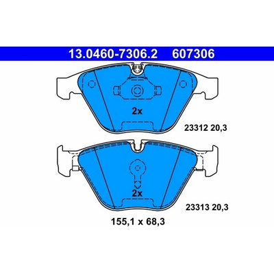 ATE 607306 Sada brzdových doštičiek 13.0460-7306.2