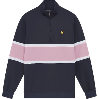 Image 1 of Lyle and Scott Яке Lyle and Scott Men's Colour Block Quarter-Zip Performance Golf Jacket - Dark Navy/Lav