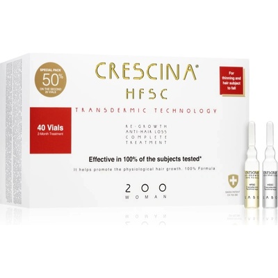 Crescina Transdermic 200 Re-Growth and Anti-Hair Loss грижа за растеж на косата против косопад за жени 40x3, 5ml