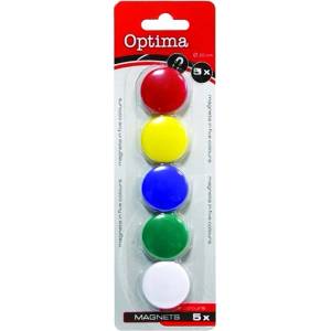 OPTIMA Магнит за маса optima 25 мм 5 броя смесен цвят 22451 (22451)