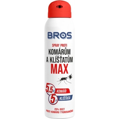 Bros Max repelent spray proti komárom a kliešťom 25% DEET 90 ml
