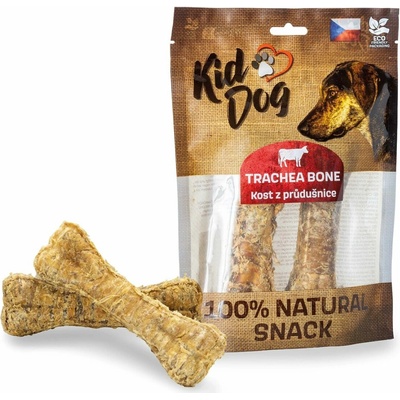 KIDDOG 100% Natural Snack buvolí průdušnice ve tvaru kosti 15 cm / 2 ks 200 g