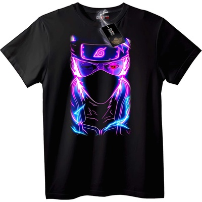 NOONEBRAND Тениска с неонов аниме нинджа - 6XL, Black