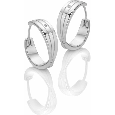 Hot diamonds luxusné strieborné kruhové náušnice s diamantmi Trio DE840