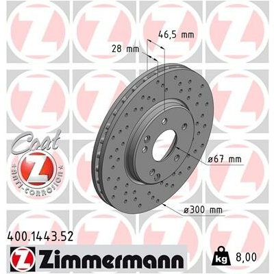 Brzdový kotúč ZIMMERMANN 400.1443.52 (400144352)