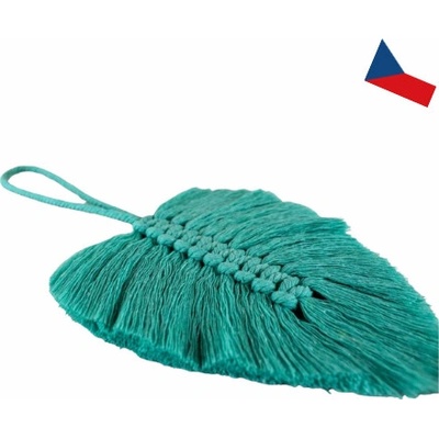 Světlé béžový macramé list na zeď Macrame Leaf, 26x32 cm Barva: Béžová