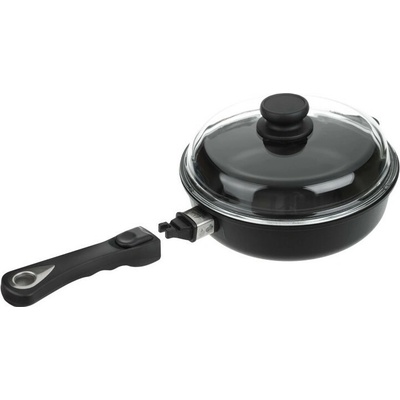 AMT Gastroguss Indukční titanová pánev 24 cm x 7cm s odnímatelnou rukojetí a s poklicí