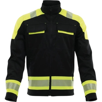 Sara Workwear Strečová reflexní blůza ACTIFLEX NEO černá žlutá
