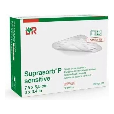 Suprasorb P Sensitive Border 7,5 x 8,5 cm—10 ks