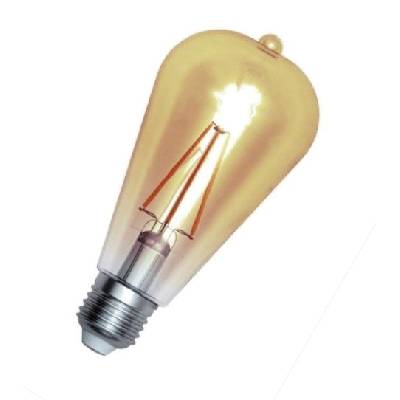 LED žárovka ST64 E27 filament 4W zlatá GOLD; 230V; kapková; SKYLIGHTING (retro, kapka)