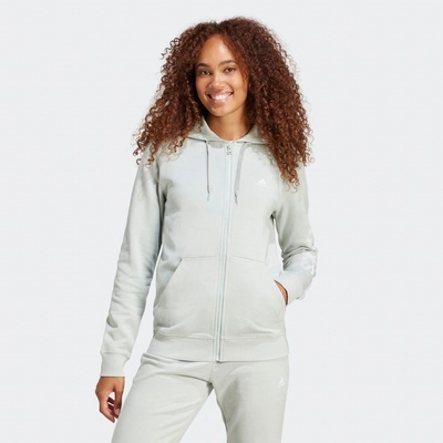 adidas dámska mikina s kapucňou na zips sivá