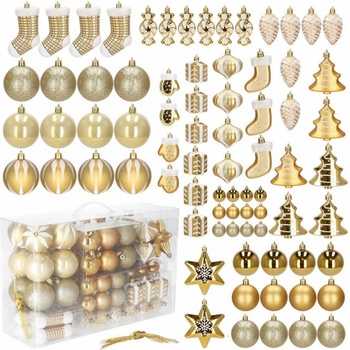SPRINGOS Maxi 77-dielna sada vianočných ozdôb zlatá