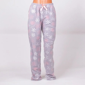 Image 1 of Дамски панталон-пижама в светлосиво и снежинки