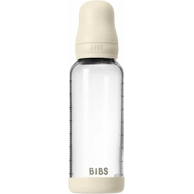 Bibs antikoliková sklenená fľaša s kaučuk cumlíkom Ivory 240ml