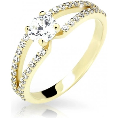 Zodiax Zlatý zásnubní prsten se zirkony Z6832