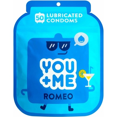 YOU ME Romeo kondómy so zvýšenou dávkou lubrikácie 50 ks