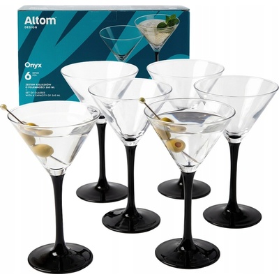 Design Skleničky na martini komplet Altom Onyx 6 x 260 ml