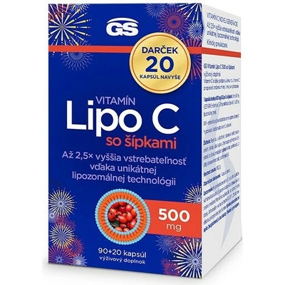GS Vitamín Lipo C 500 mg so šípkami 90 kapsúl + 20 kapsúl
