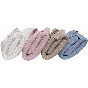 Baby Nellys zavinovačka s výstužou na zaväzovanie DOTS biela