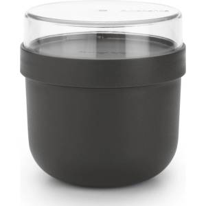 Brabantia Купа за закуска Brabantia Make&Take 1006296, 500+180 мл, Винтово затваряне, Без BPA, Тъмносив (1006296)
