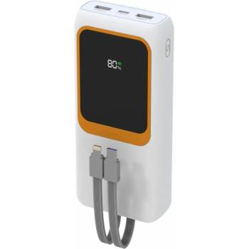 PZX Външна батерия/power bank/ PZX V27, 20 000mAh, бяла, 2x USB-A/2x USB-C/1x Lightning, 22.5W