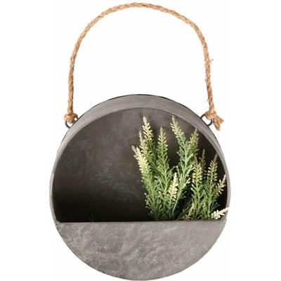 Esschert Design NÁSTENNÝ KOVOVÝ Kvetináč ZINC 20X20 CM ŠEDÁ